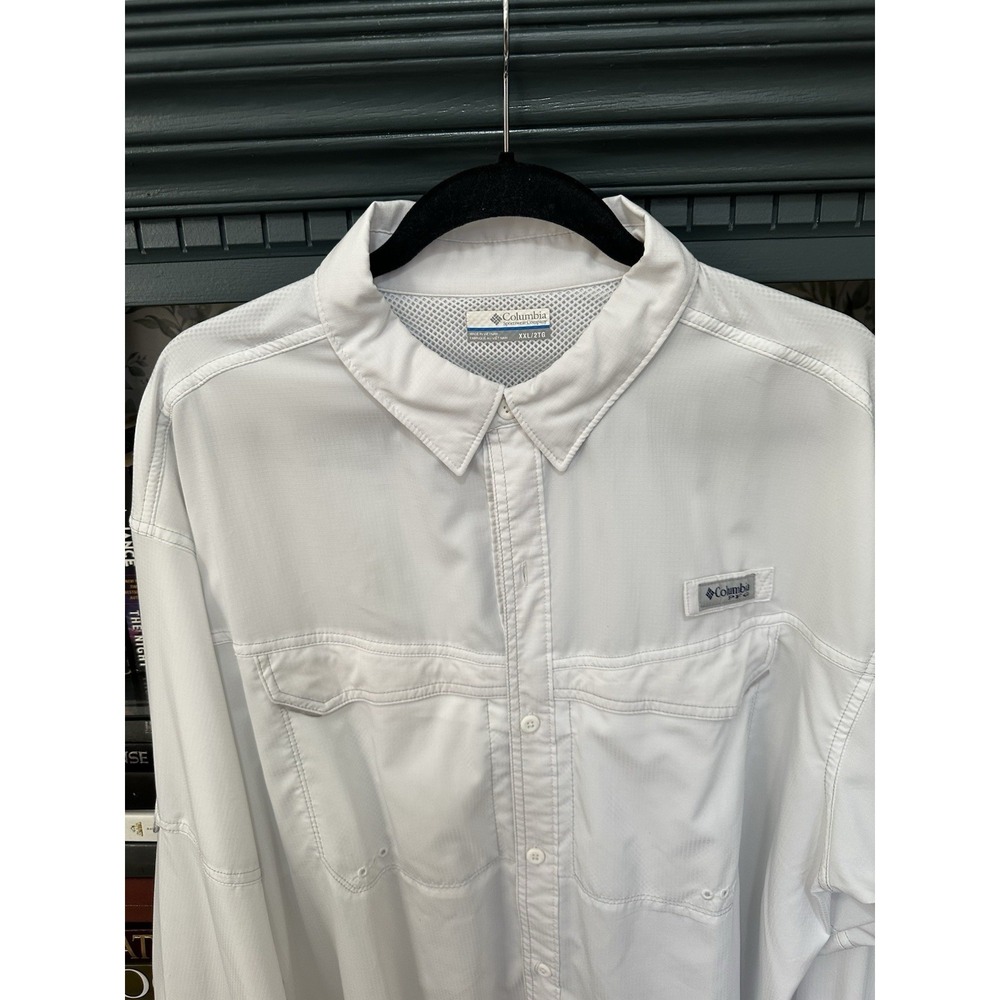 Columbia PFG Shirt Mens 2XL White Button Up Fishing Performance Vented Long Slv - Picture 3 of 14